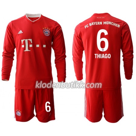 FC Bayern München Thiago Alcantara 6 Barn Hjemmedraktsett 2020-2021 Langermet (+ Korte bukser)